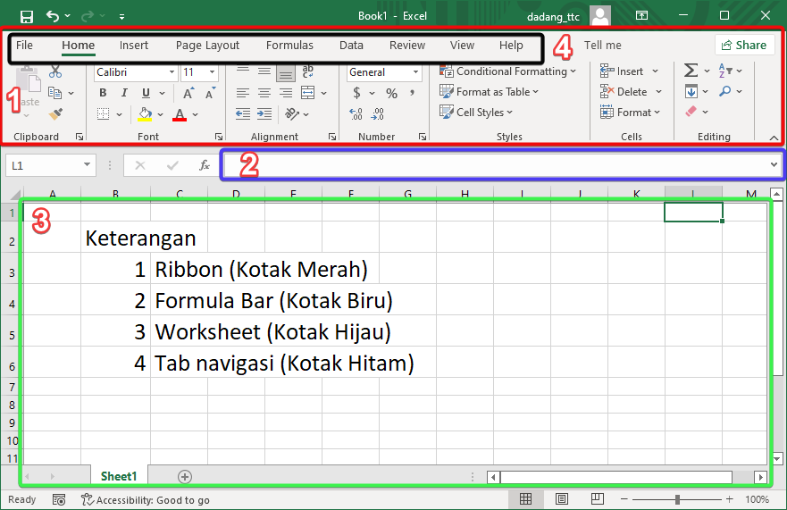 Antarmuka pengguna Excel