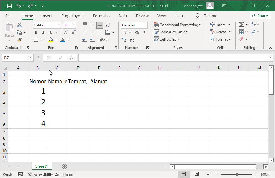 Mengubah ukuran kolom