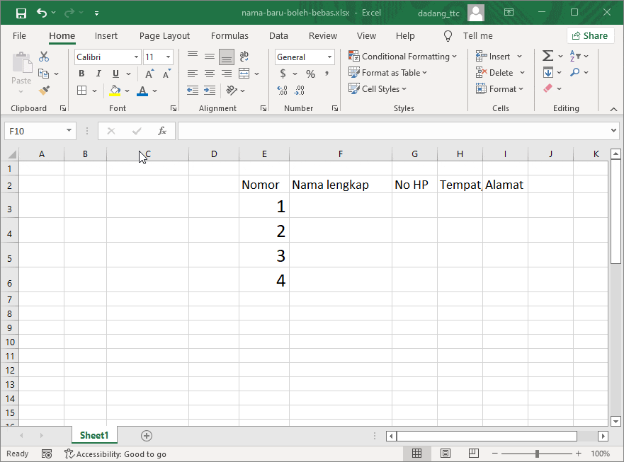 Blok dan klik border