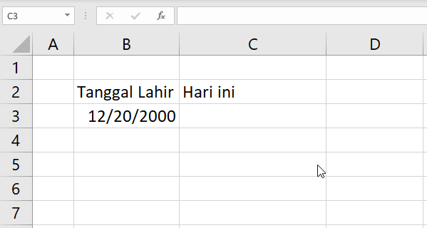Contoh Fungsi NOW Excel