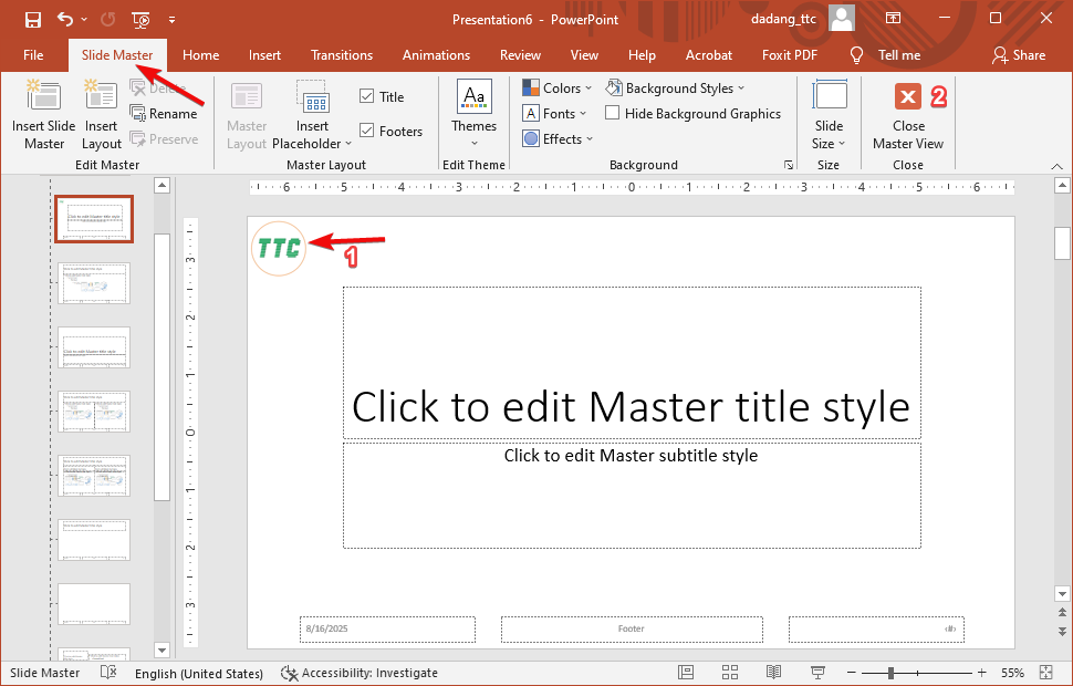 Tampilan Slide Master
