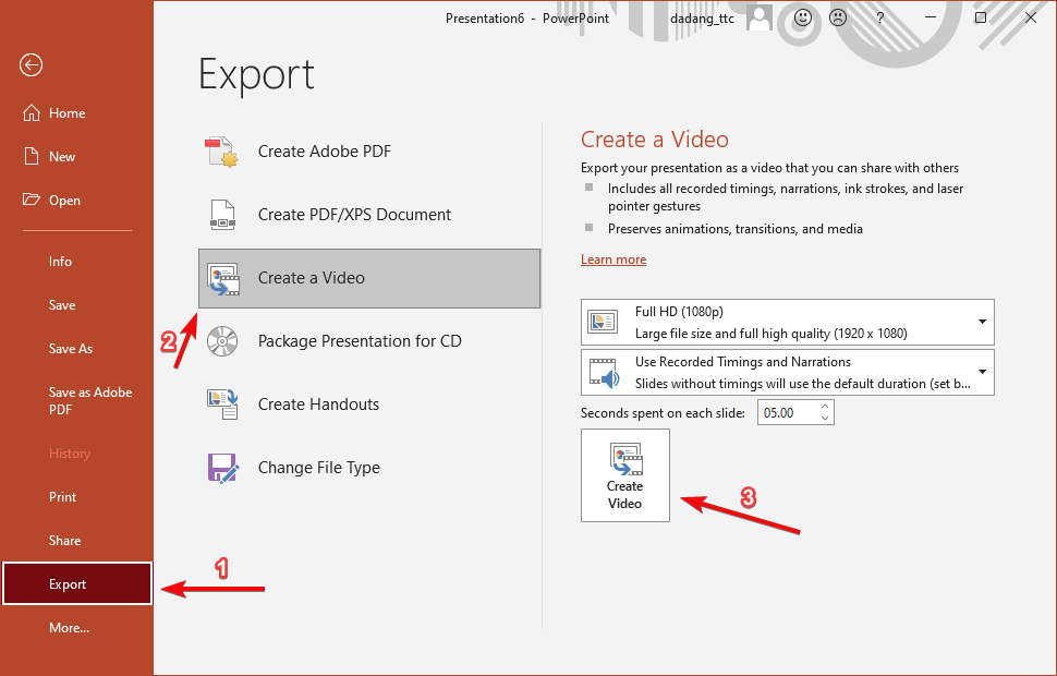 Dialog Export to PDF/Video