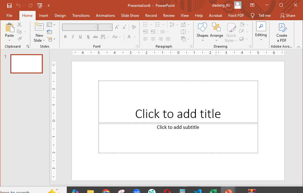 Tampilan awal presentasi PowerPoint