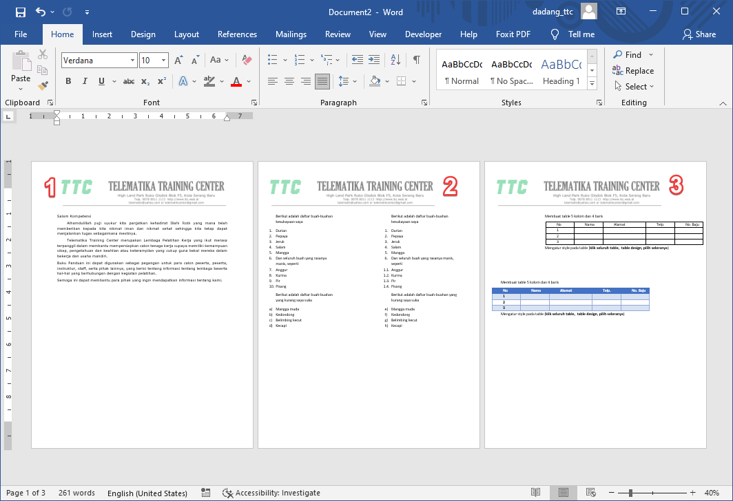 Header pada semua halaman