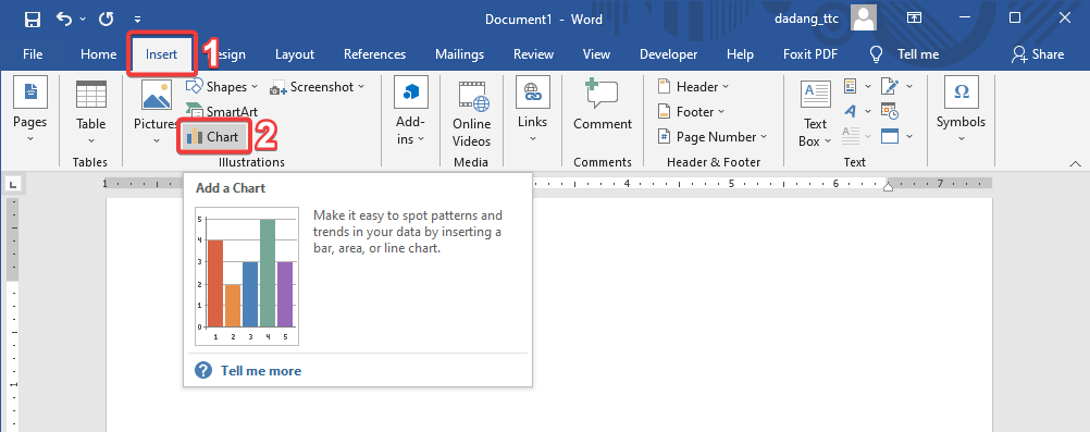 Insert Chart di Word