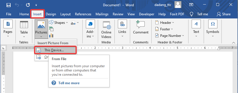 Insert Picture di Word