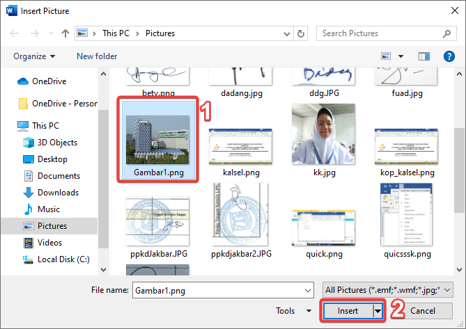 Window Picture di Word