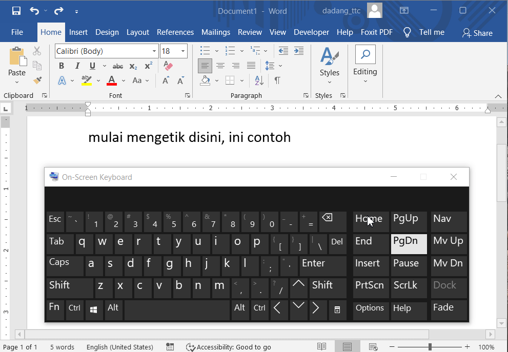 Tombol Backspace dan Delete