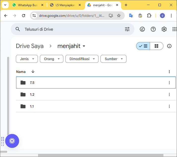 membuat sub folder baru