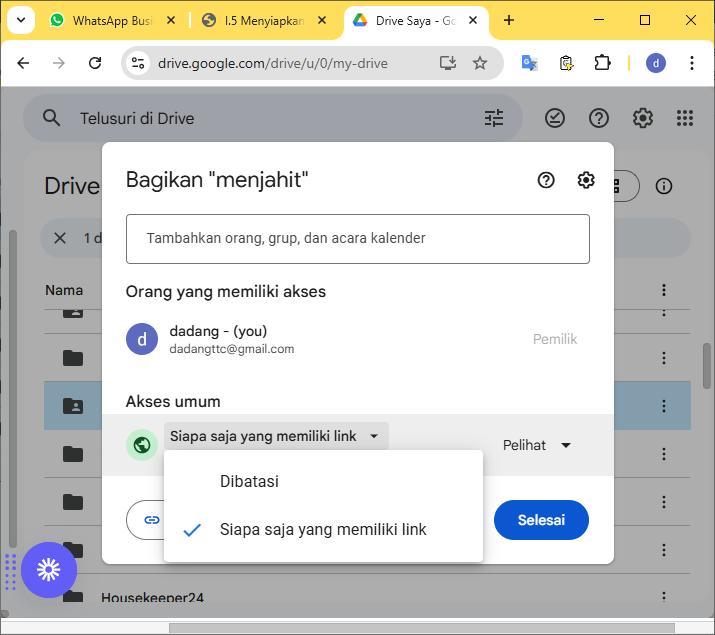 sharing folde ke siapa saja