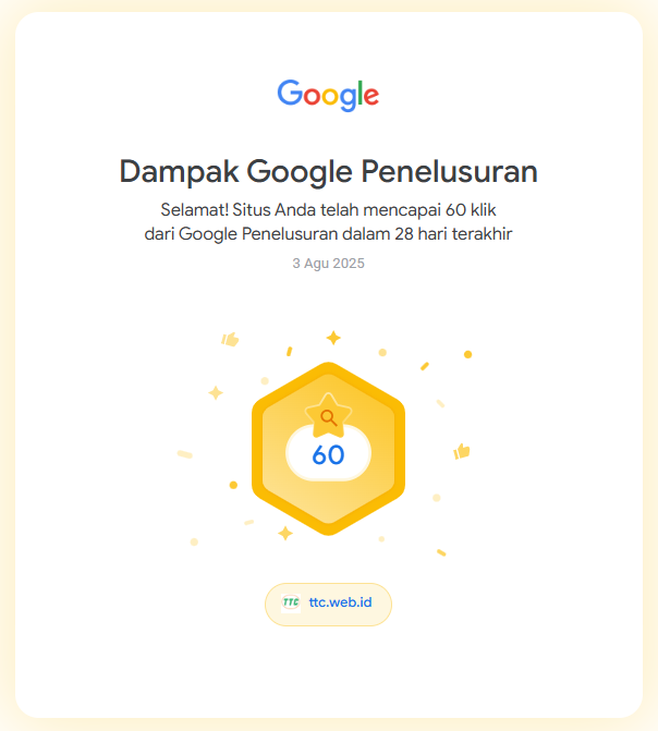 Penghargaan Google untuk LPK TTC