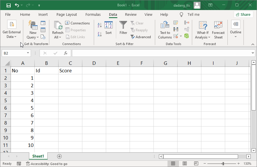 Menu Data Validation Excel