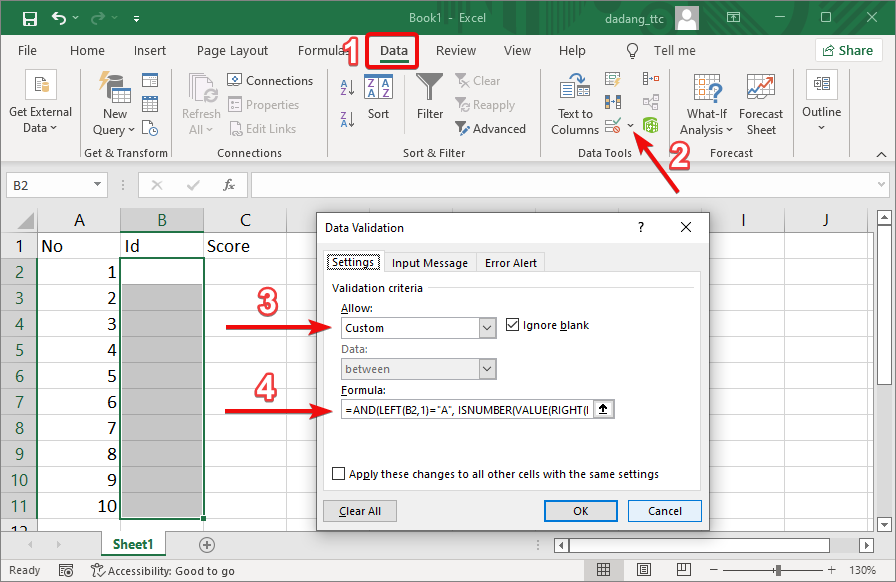 Form input formula validasi