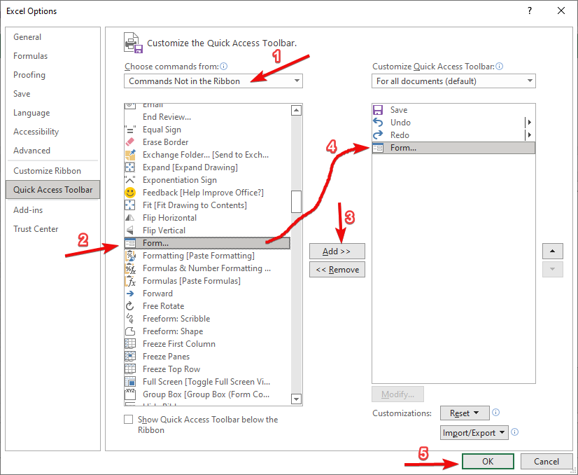 Menu Option Customize