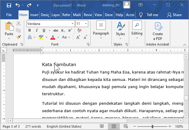 Membuat Style Heading 1