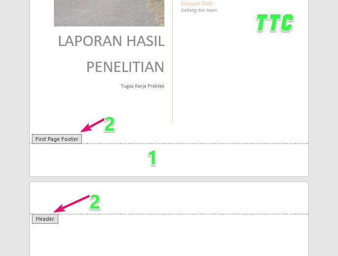 Melihat Section Break