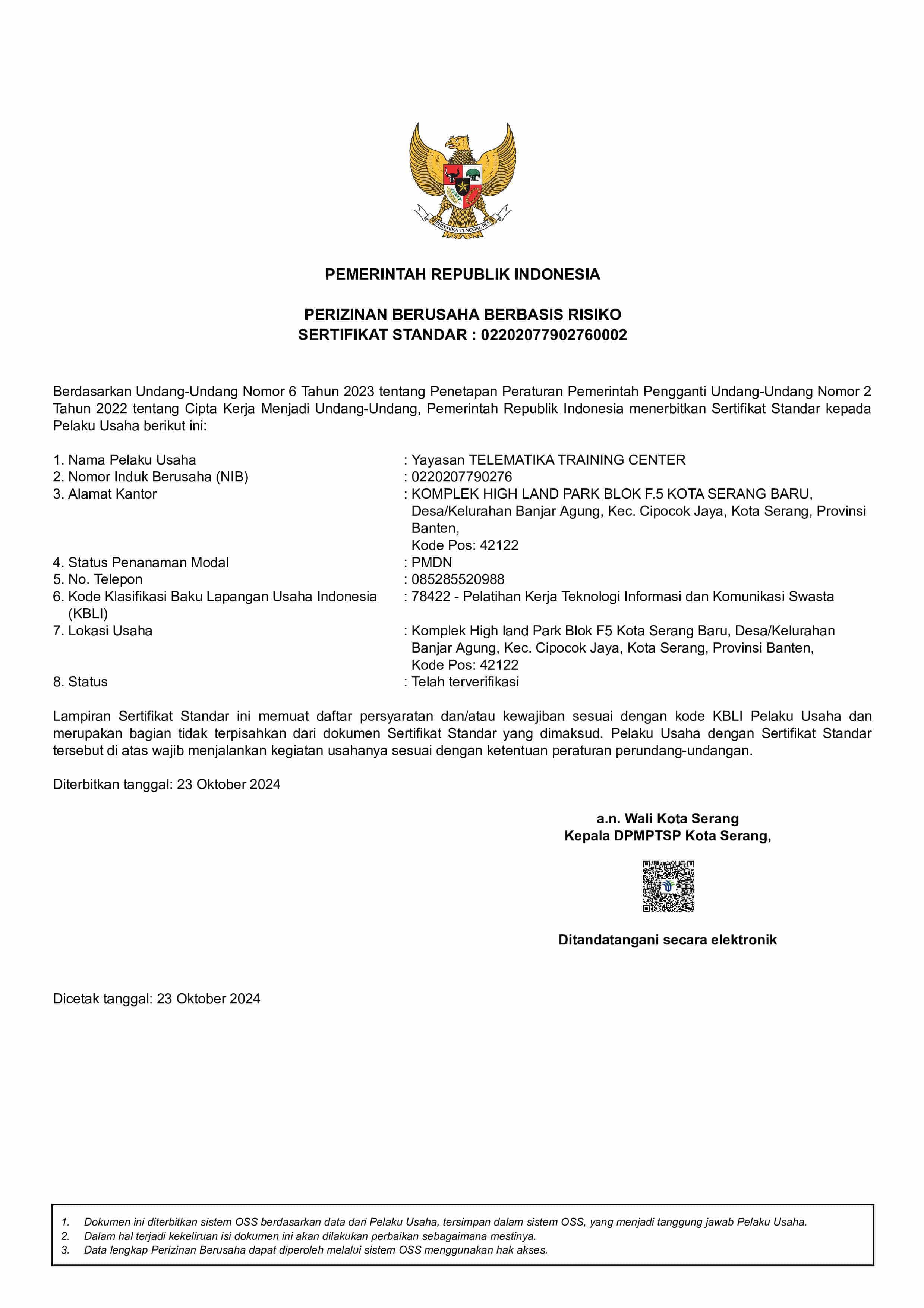 Sertifikat Standar 78422